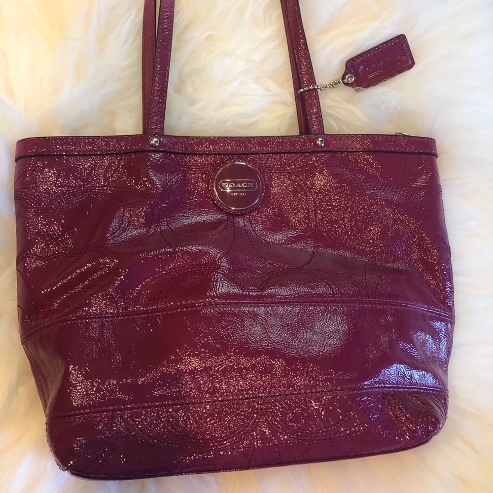 RASPBERRY COACH TOTE BAG